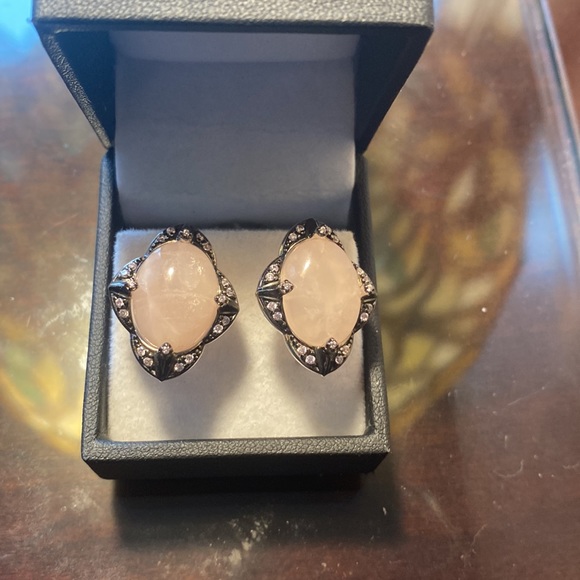 Pink quart silver 925’ earrings. - Picture 7 of 8